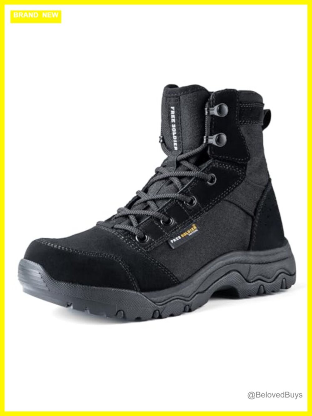 Womens Tactical Hiking Work Boots Leather Water Resistant Lace-Up Ankle